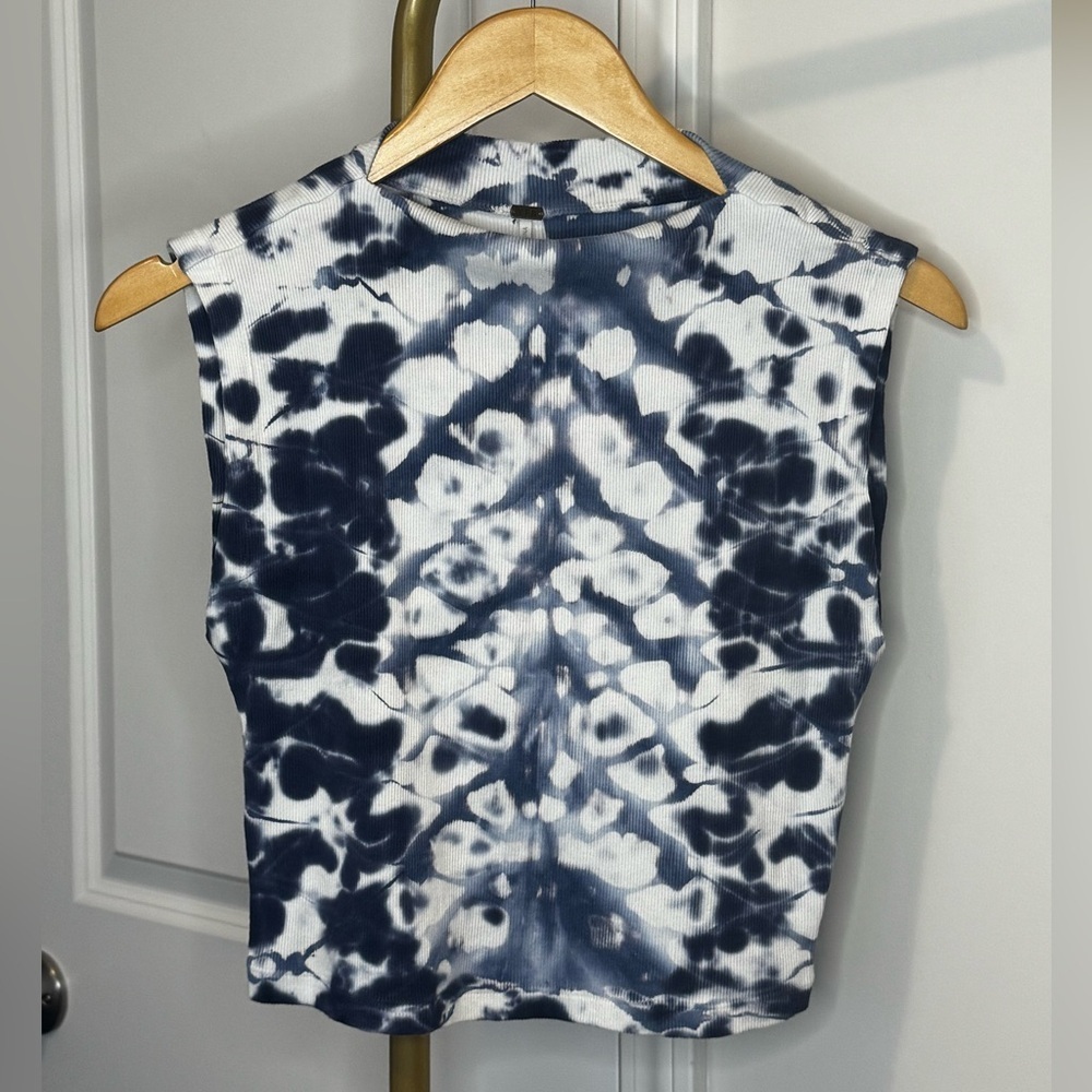 YFB Tie-Dye Sleeveless Top - Blue and White